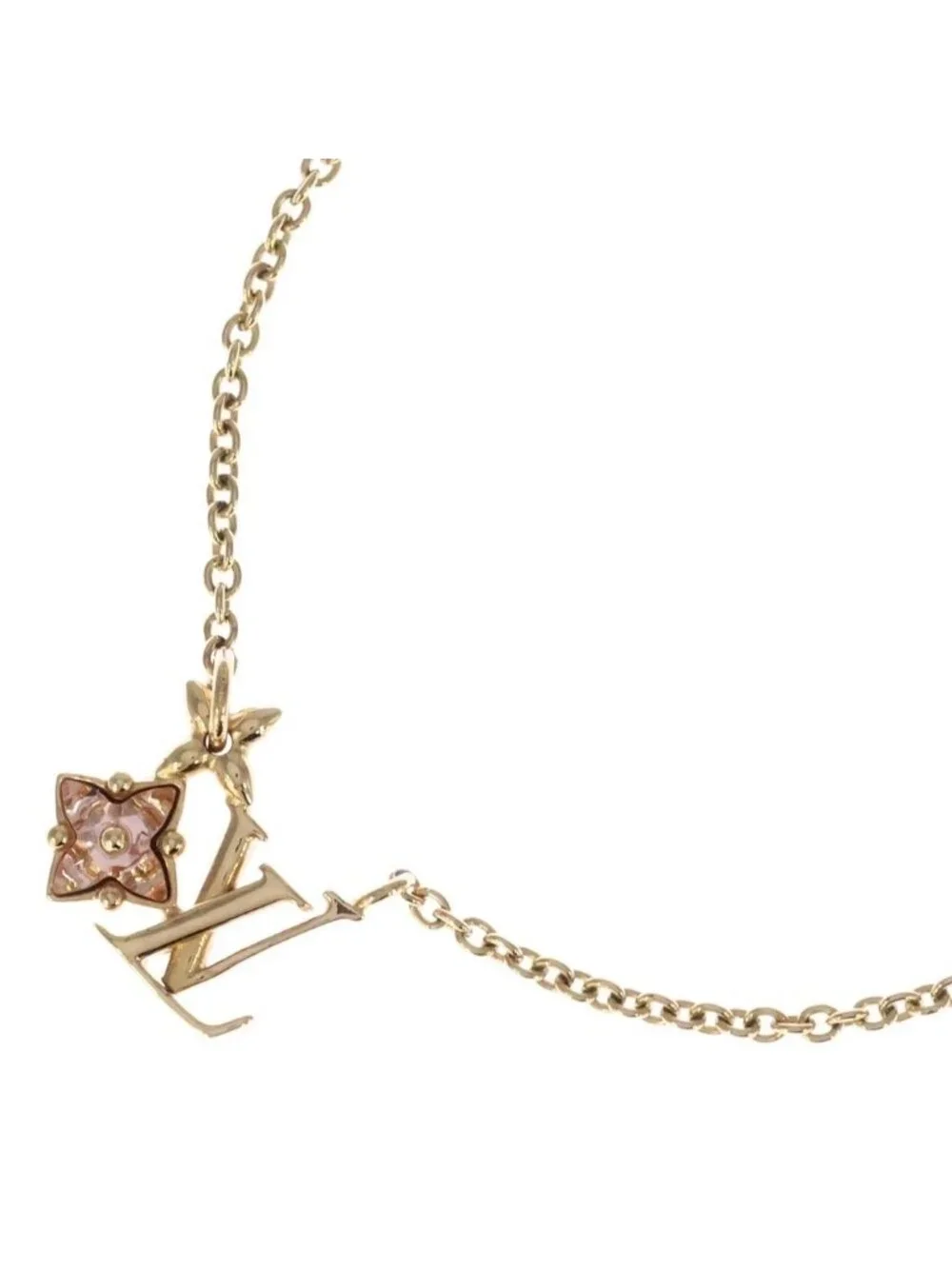 Louis Vuitton Monogram Collier Loulou Gram Necklace Gold